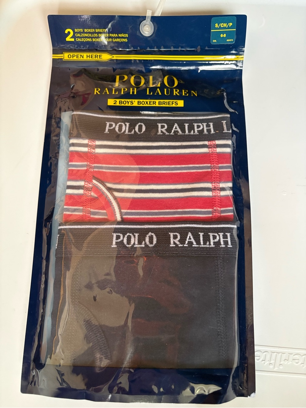Polo by Ralph Lauren Boys' 2-Pack Boxer Briefs — Red Stripe & Black